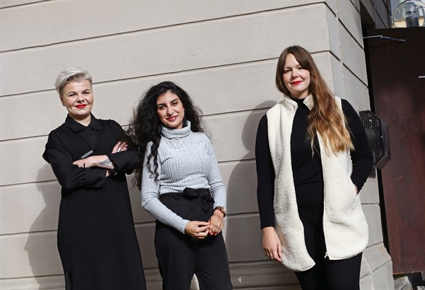 Beata Sosnovska, Asrin Kurdi och Lovisa Johansson, samordnare för områdesteamen