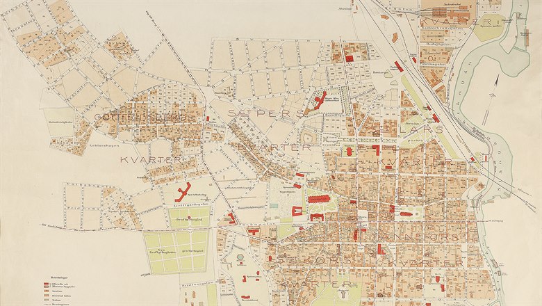 Karta Linköping 1914. Bild: Linköpings stadsarkiv